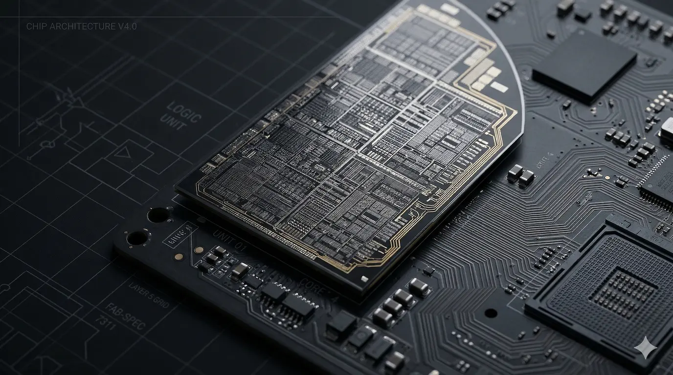 Microchip on a printed circuit board